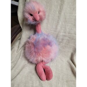 Jellycat Large Cotton Candy Pompom Pink Purple Ostrich Bird Plush PPL2CC‎ NWT